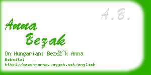 anna bezak business card